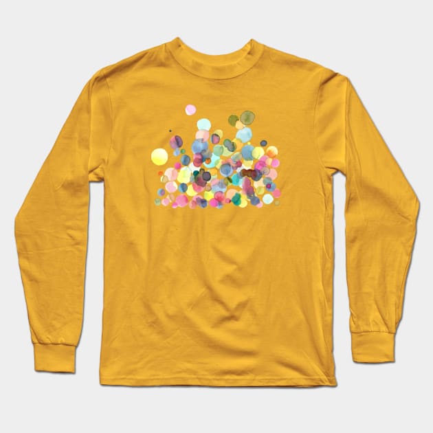 Colorful Watercolor Dots Long Sleeve T-Shirt by ninoladesign